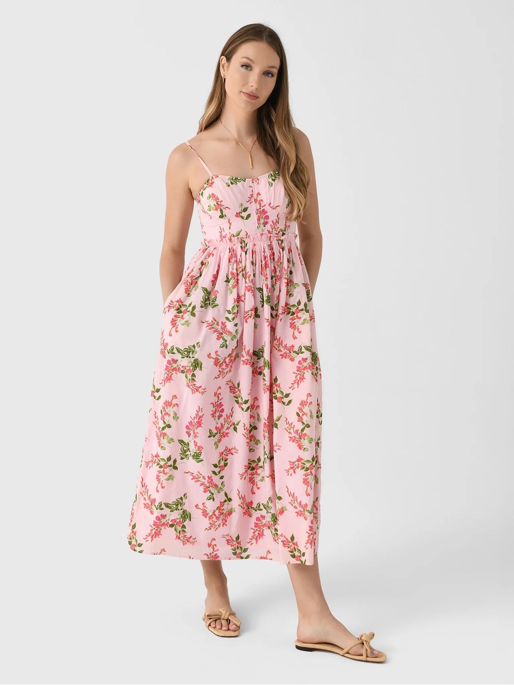 Banjanan Phoebe Dress Pink Floral Size Large